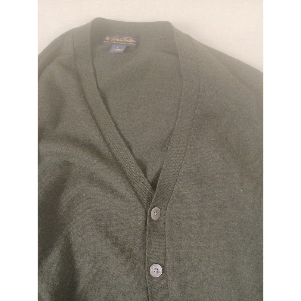 Brooks Brothers Ultimate Merino wool cardigan sweater Sz Large  Dark Green!!